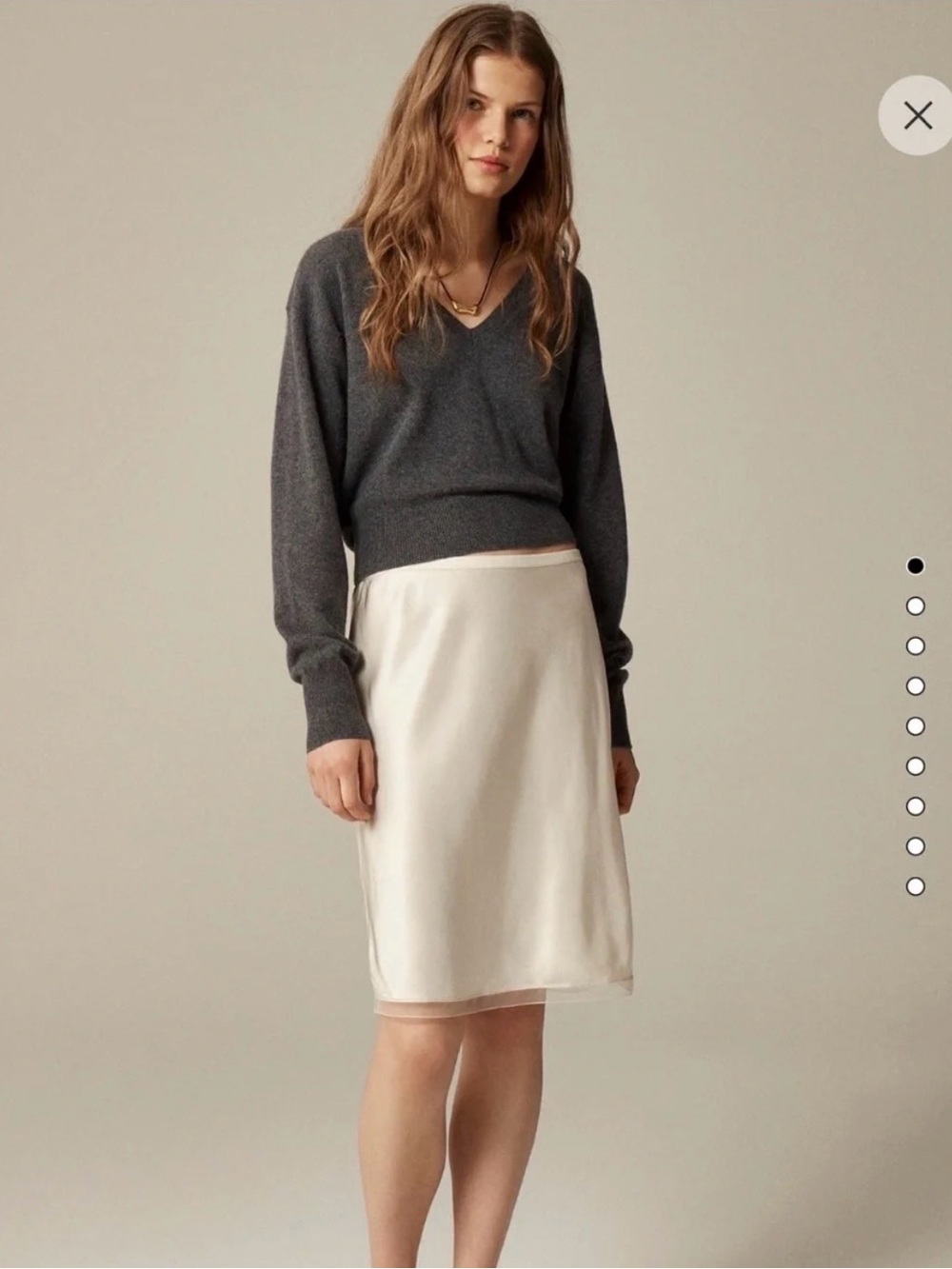 J. Crew Ivory Slip Skirt